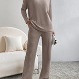 ELMER™ - Casual Long Sleeve V-Neck Top and Pants Set