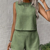 CLARISSE™ - Chic Sleeveless Tank & Shorts Set
