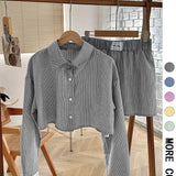 EMERSYN™ - Casual Collared Long-Sleeve Co-Ord Set