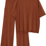 FILTA™ - Casual Basic Top and Elastic Waist Pants Set