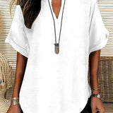 GENNEVA™ – Casual Plain Short Sleeve Blouse