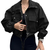 AGAPITA™ – Lightweight Zip-Up Cropped Jacket