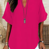 GENNEVA™ – Casual Plain Short Sleeve Blouse