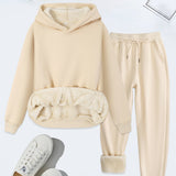 FORDA™ - Cozy Solid Color Hoodie and Drawstring Pants Set
