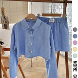 EMERSYN™ - Casual Collared Long-Sleeve Co-Ord Set