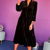 DALORA™ - Velvet Midi Dress