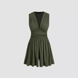PARIS™ - Chic V-Neck Sleeveless Overall Romper