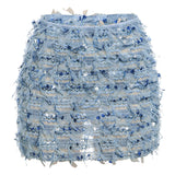 MARIA™ – Chic Fringe Detail High-Waist Mini Skirt