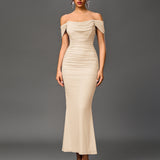 VALENTINI™ – Chic Off-Shoulder Ruched Mermaid Evening Dress