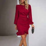 INARA™ - Elegant Zippered Ruffle Formal Dress