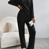 ELMER™ - Casual Long Sleeve V-Neck Top and Pants Set