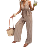 NADETTE™ – Striped Bohemian Tie-Waist Two-Piece Set