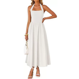 JESSA™ – Sleeveless Halter Ruched Pocket Dress