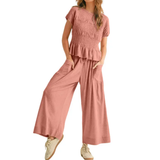 WRENOVA™ – Relaxed Smocked Wide-Leg Lounge Set