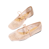 FLORIANNE™ – Bow-Detail Mesh Ballet Flats