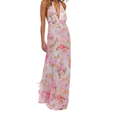 LENNOX™ – Sexy Backless Halter Print Dress