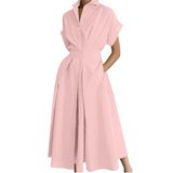 CLARETTE™ – Polished Lapel Shirt Dress