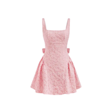 DELPHINE™ – Bow-Back Jacquard Mini Dress