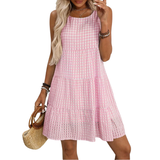 HELENA™ – Breezy Plaid Sleeveless Sundress