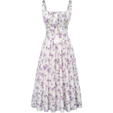 MAREN™ – Floral Print Tie-Waist Midi Dress