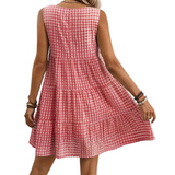 WYLA™ – Breezy Plaid Ruffled Sleeveless Dress