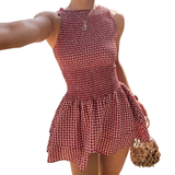 DEXIE™ – Vintage Check Tiered Mini Dress
