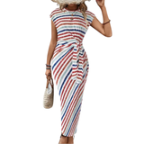 SCARLETT™ – Striped Tie-Waist Bodycon Dress