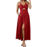SOLÈNE™ – Sleeveless Spaghetti Strap Maxi Dress