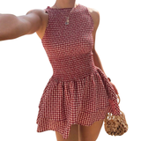DAGNY™ – Vintage Check Tiered Mini Dress