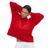 BRISEIS™ – Airy Hollow-Out Flare-Sleeve Knit Sweater