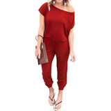 NELLY™ – Off-Shoulder Pocket Casual Jumpsuit
