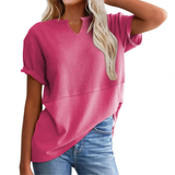 GRACIE™ – Cozy Waffle Knit V-Neck Top