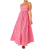 LAVELLE™ – Striped Spaghetti Strap Swing Maxi Dress