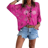 WILLA™ – Boho Diamond Crochet Batwing Top