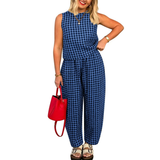 HALLIE™ – Relaxed Plaid Crop & Pants Set