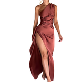 AMBER™ – Sophisticated One Shoulder Maxi Dress