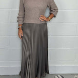 SOPHIA™ - Knit Jumper & Pleated Satin Skirt
