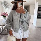 Eva | Knitted Bow Cardigan