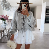 Eva | Knitted Bow Cardigan