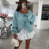 Eva | Knitted Bow Cardigan