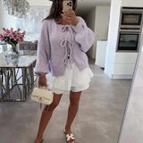 Eva | Knitted Bow Cardigan