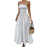 ODETTE™ – Polka Dot Strapless Maxi Dress