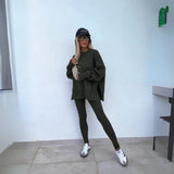 YACHI™ - Casual Long Sleeve Sweatshirt and Pants Set