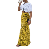 THORA™ – Wild Leopard Print Fishtail Midi Skirt