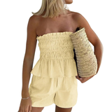 WINNIE™ – Striped Strapless Tube Top & Shorts Set