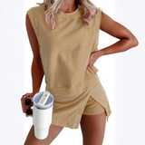 CORETTA™ – Relaxed Cotton Tee & Cropped Pant Set