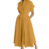 CLARETTE™ – Polished Lapel Shirt Dress