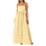 LAVELLE™ – Striped Spaghetti Strap Swing Maxi Dress