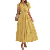 DELIA™ – Flirty V-Neck Puff Sleeve Dress