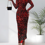 ALIANNA™ - Elegant Leopard Print Ruched Bodycon Dress for Parties
